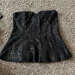 Black Lace Peplum Top Express